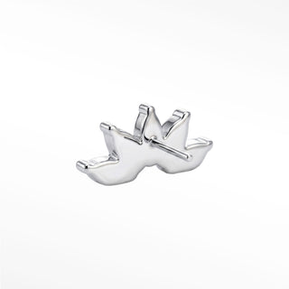 Flat Back Earrings Lotus Diamond 14K White
