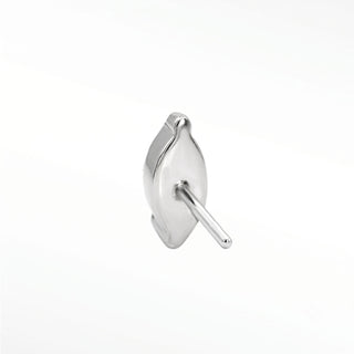 Flat Back Earrings Marquise Diamond 14K White