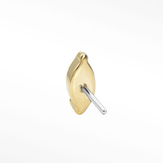 Flat Back Earrings Marquise Diamond 14K Yellow
