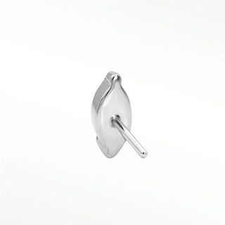 Discover the elegance of flat back earrings featuring marquise moissanite in 14k white gold. Perfect for any occasion!