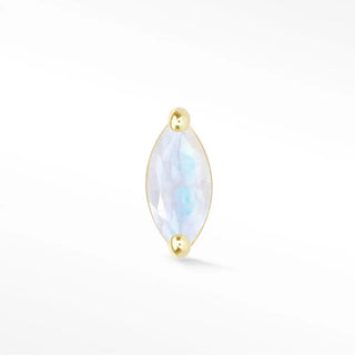 Natural moonstone flat back earring wildling solo 14k yellow - 14k gold
