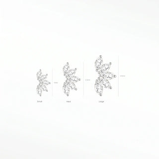 Flat back earring moissanite med lotus 14k white gold infuse your style with captivating brilliance