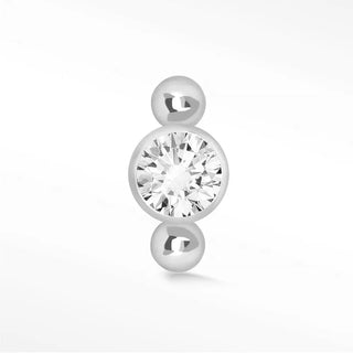 Diamond flat back earring 14k white - 14k gold