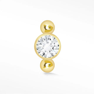 Diamond flat back earring 14k yellow - 14k gold