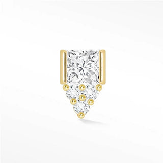 Moissanite flat back earring 14k yellow - 14k gold