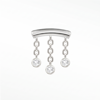 Flat Back Earrings Raindrops Diamond 14K White