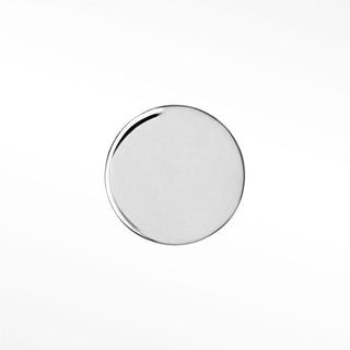 Flat Back Earrings Round 14K White