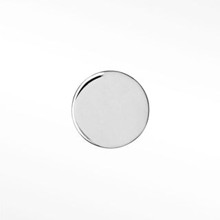 Flat Back Earrings Round 14K White