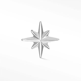 Flat back earring shining star 14k white - 14k gold / single
