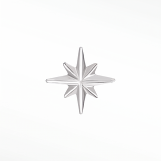 Flat Back Earrings Shining Star 14K White