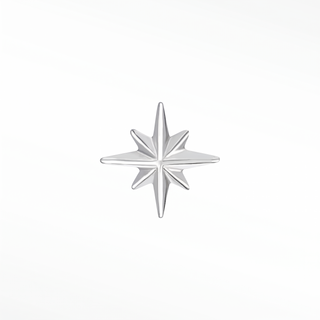 Flat Back Earrings Shining Star 14K White