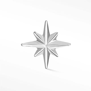 Flat Back Earrings Shining Star 14K White