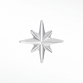 Flat Back Earrings Shining Star 14K White