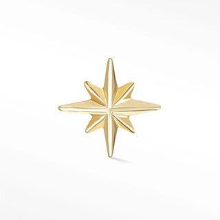 Flat back earring shining star 14k yellow - 14k gold / single