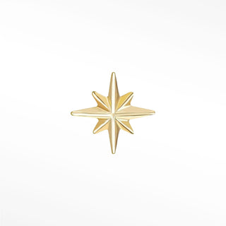 Flat Back Earrings Shining Star 14K Yellow
