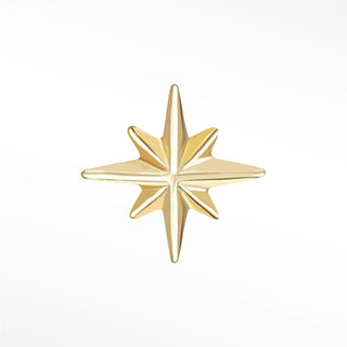 Flat Back Earrings Shining Star 14K Yellow