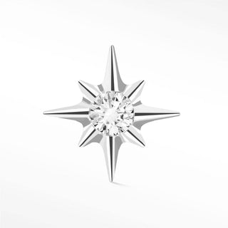 Flat Back Earrings Shining Star Diamond 14K White