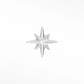 Flat Back Earrings Shining Star Diamond 14K White