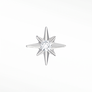 Flat Back Earrings Shining Star Diamond 14K White
