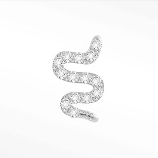 Diamond flat back earring med snake 14k white - 14k gold
