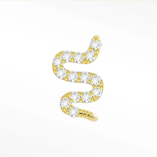 Flat back earring diamond med snake 14k yellow - 14k gold