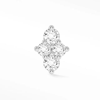 Diamond flat back earring small southern cross 14k white - 14k gold
