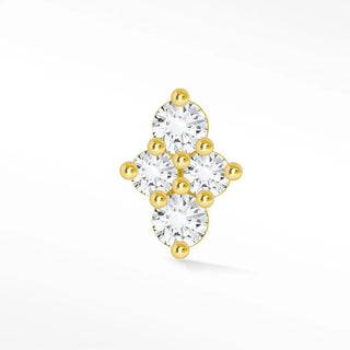 Diamond flat back earring small southern cross 14k yellow - 14k gold