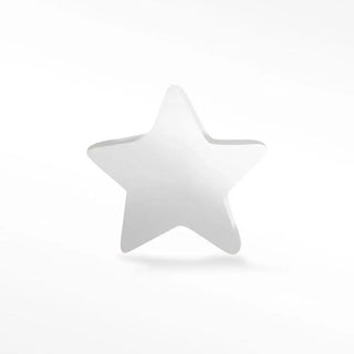 Flat back earring star crossed 14k white - 14k gold / single