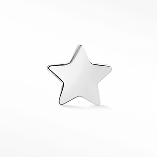 Flat Back Earrings Star 14K White