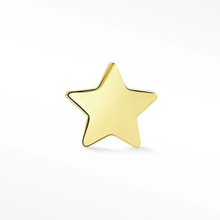 Flat back earring star crossed 14k yellow gold - single