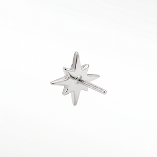 Flat back earrings shining star 14k white