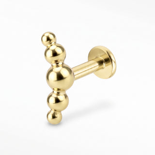 Flat Back Earrings Threadless 14k Gold Croissant | Wynning Stud