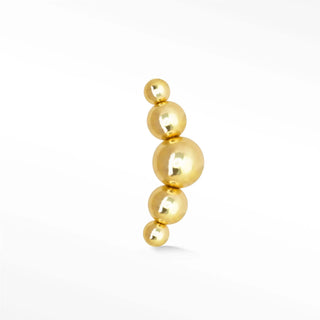 Croissant flat back earrings, in 14k yellow gold, a sculpted curved croissant design  