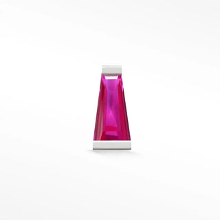 Natural pink sapphire flat back earring tapered baguette 14k white - 14k gold