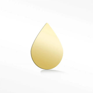 Flat back earring 14k yellow - 14k white gold / single