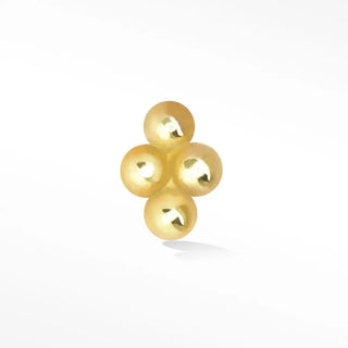 Tetra-bead flat back earring 14k yellow gold - 14k