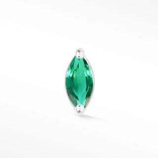 Flat back emerald 14k white marquise | the wynning studs