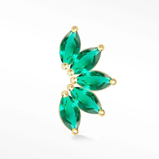 Discover the exquisite flat back emerald stud earrings in 14k gold. Perfect for any occasion these stylish studs