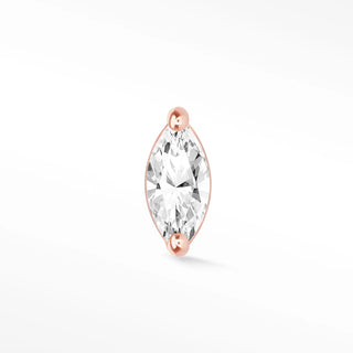 Flat back marquise moissanite 14k rose | the wynning studs