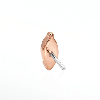 Shop our flat back marquise moissanite earrings. These stunning rose gold studs offer elegance and durability