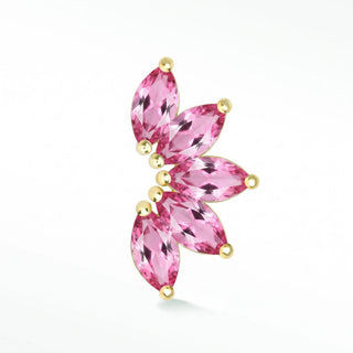 Discover our stunning flat back sapphire earrings featuring pink sapphires set in 14k yellow gold. Perfect for style