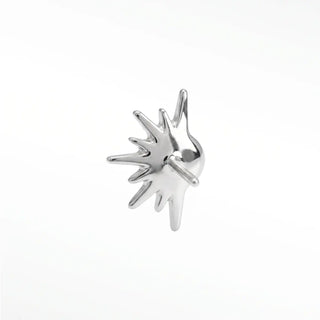 Flat back stud earring diamond 14k white gold