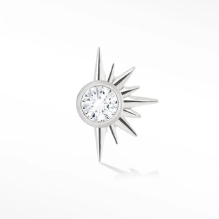 Flat back stud earring diamond 14k white gold