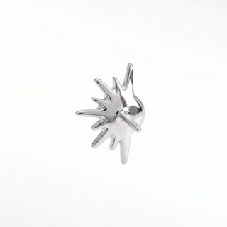 Flat back stud earring diamond 14k white gold