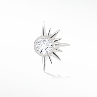 Flat Back Stud Earring Diamond 14k White Gold