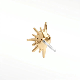 Flat back stud earring diamond 14k yellow gold