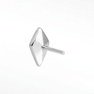 Flat back earrings rhombus multi tourmaline 14k white
