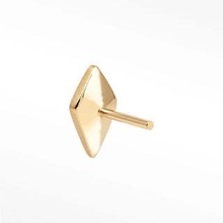 Flat back earrings rhombus multi tourmaline 14k yellow