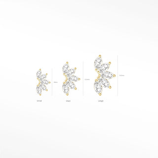 Discover exquisite flat back earrings featuring moissanite set in 14k yellow gold. Perfect for any occasion or daily
