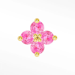 Ruby stud earrings with a flat back design for secure comfort. Rich color paired an everyday easy-to-wear fit.
